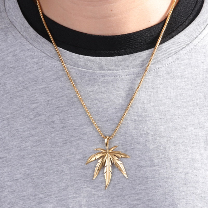 Mary Jane Leaf Charm Necklace