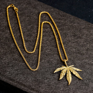 Mary Jane Leaf Charm Necklace