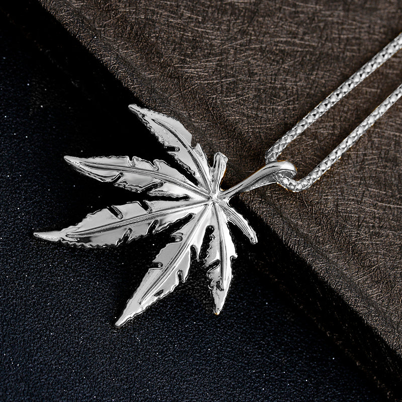 Mary Jane Leaf Charm Necklace